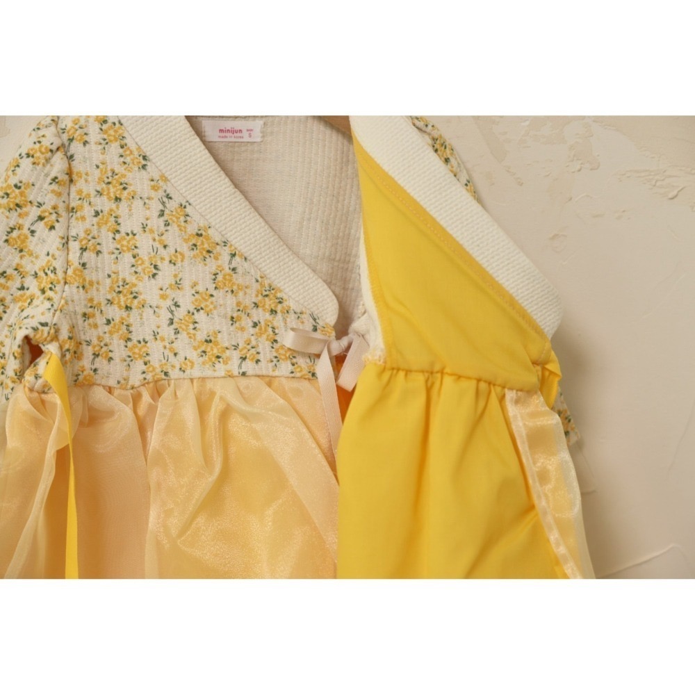 韓國 迎春拜年濟州油菜花韓服 BBB 유채꽃 모티브 한복 기본한복-細節圖7