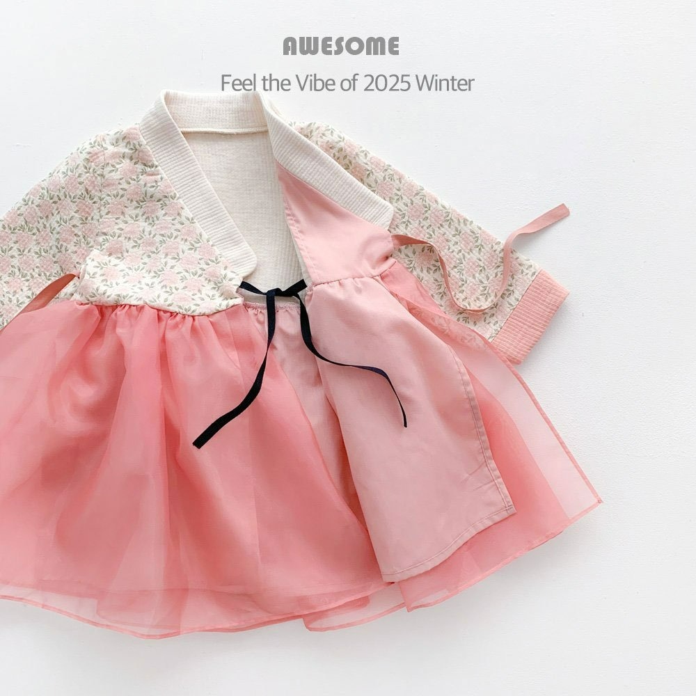 韓國製 粉花女童/粉彩男童韓服 過年新衣 Awesome 어썸베베 분홍꽃여아한복/파스텔남아한복-細節圖5