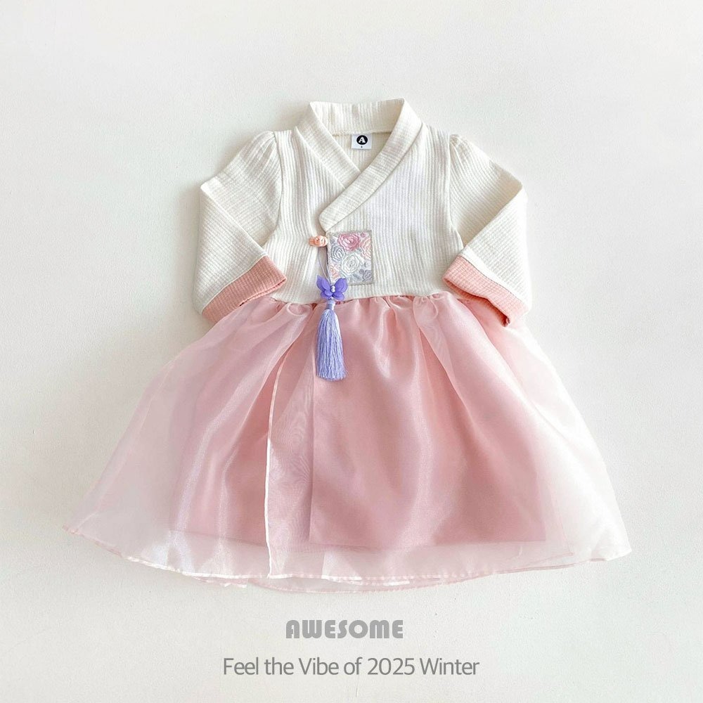 韓國製 刺繡女童/刺繡男童韓服 過年新衣 Awesome 어썸베베 예화자수여아한복/해치자수남아한복-細節圖3
