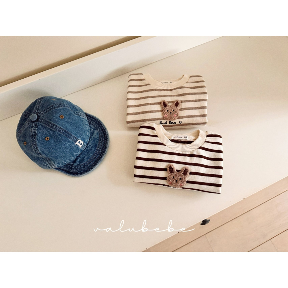 Valubebe 上衣 벨루베베 토끼스트라이프맨투맨-細節圖4