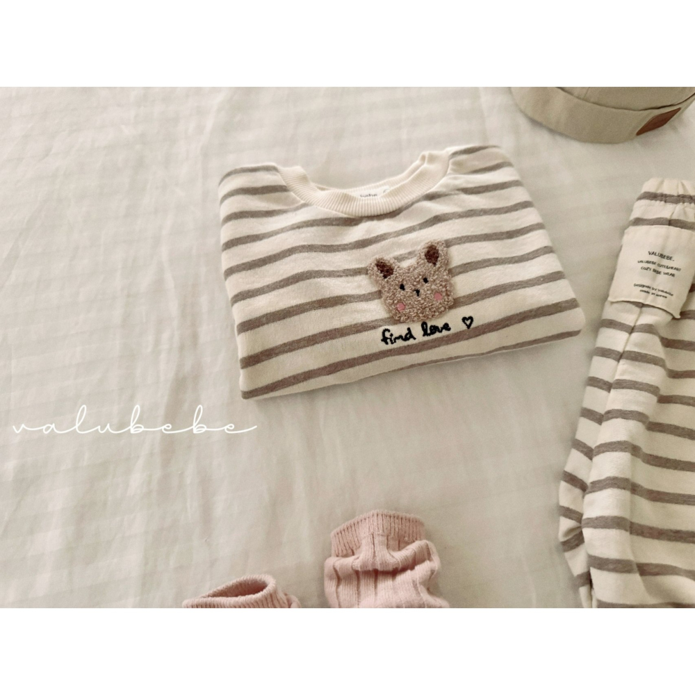 Valubebe 上衣 벨루베베 토끼스트라이프맨투맨-細節圖9