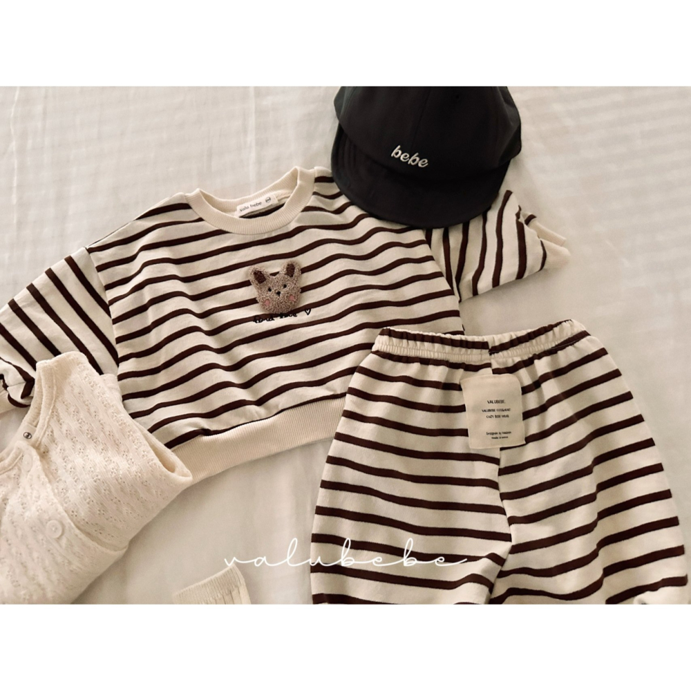 Valubebe 上衣 벨루베베 토끼스트라이프맨투맨-細節圖10