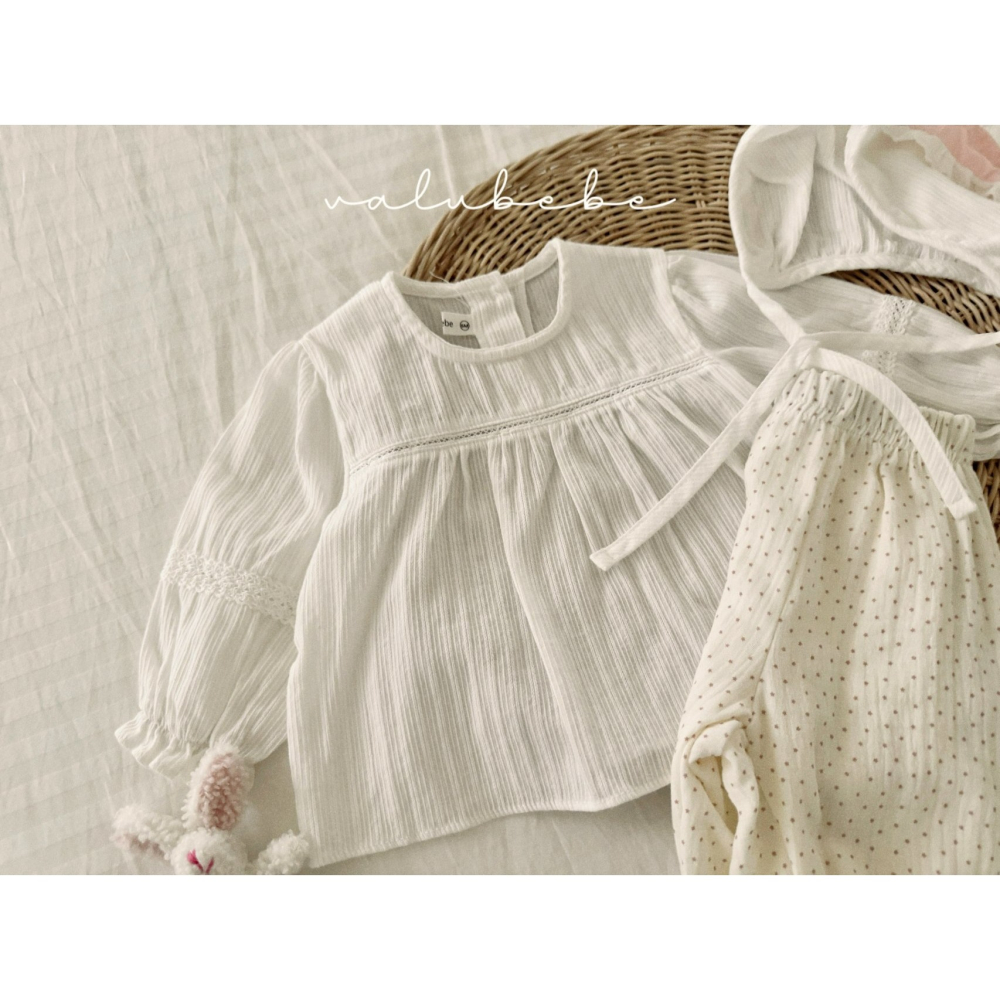 Valubebe 上衣 벨루베베 퓨어레이스블라우스-細節圖7