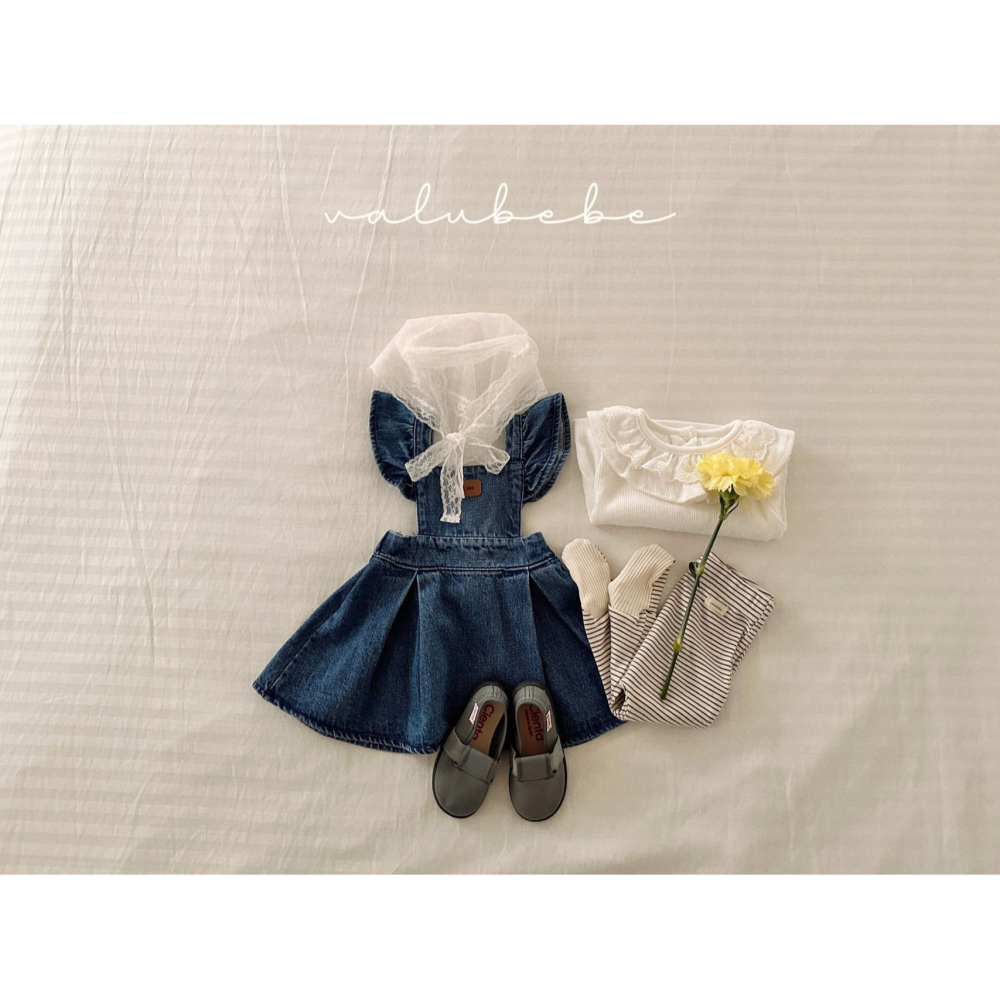 Valubebe 洋裝 벨루베베 프릴윙데님원피스-細節圖6