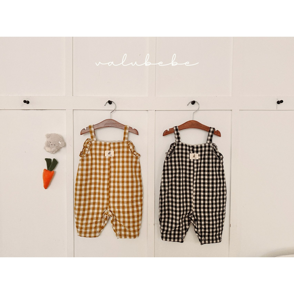 Valubebe 包屁衣 벨루베베 히치체크멜빵슈트-細節圖2