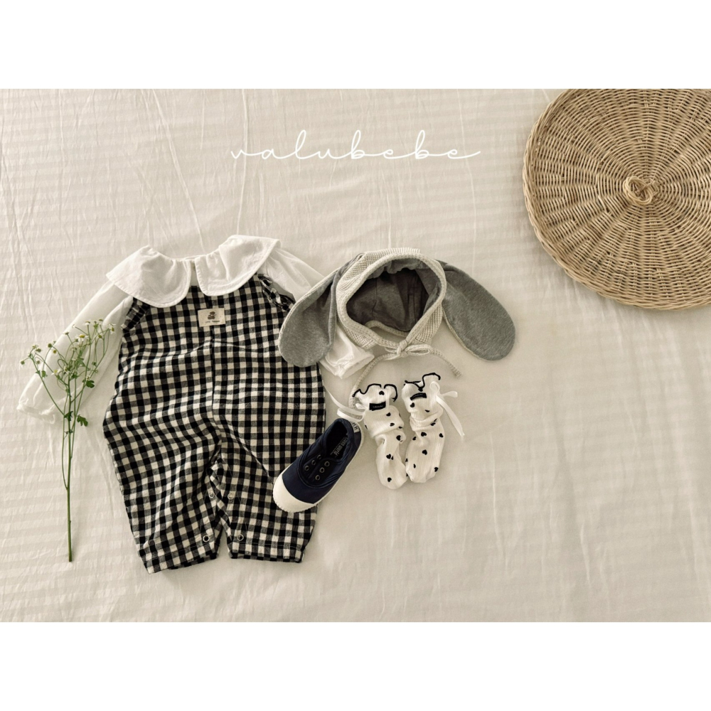 Valubebe 包屁衣 벨루베베 히치체크멜빵슈트-細節圖6