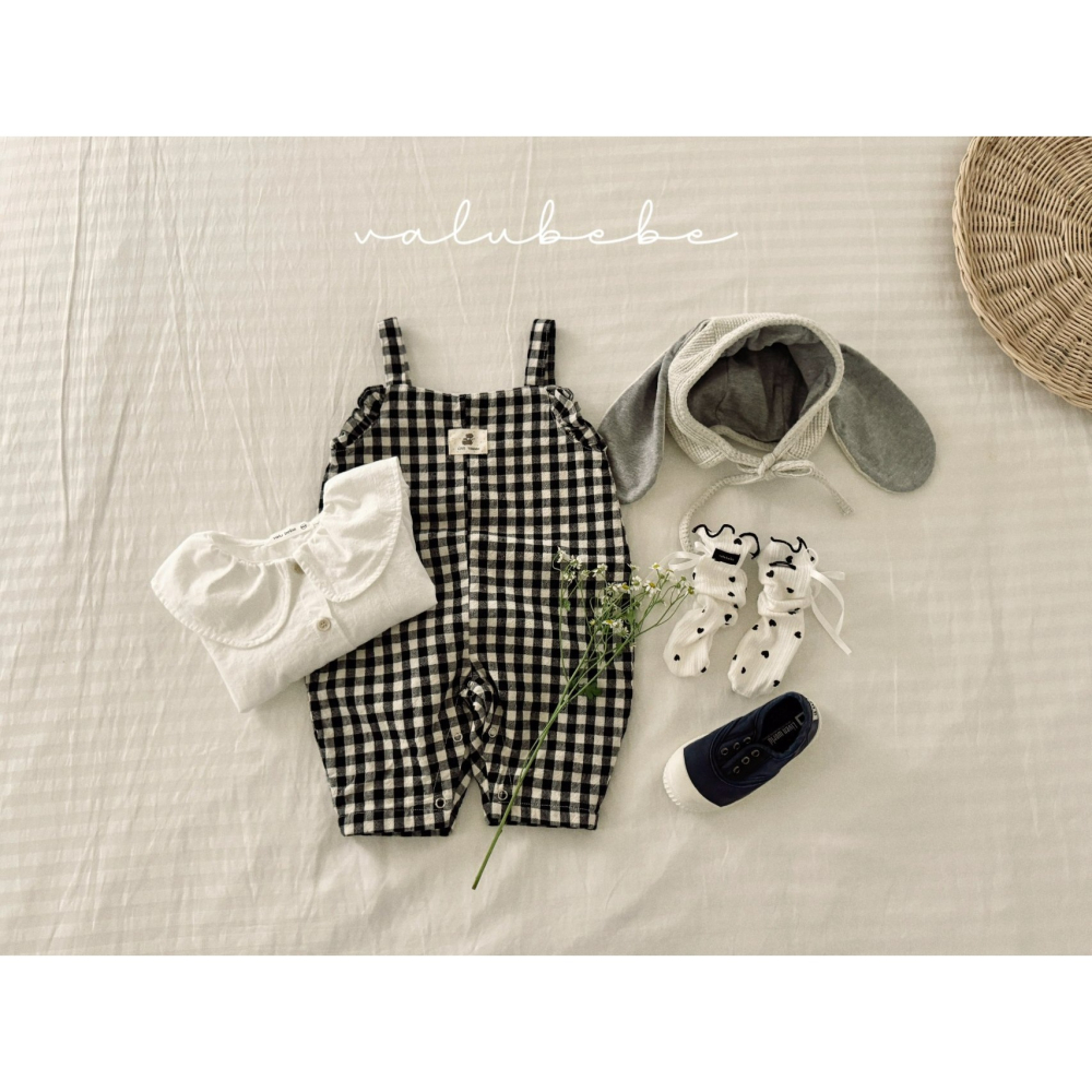 Valubebe 包屁衣 벨루베베 히치체크멜빵슈트-細節圖8