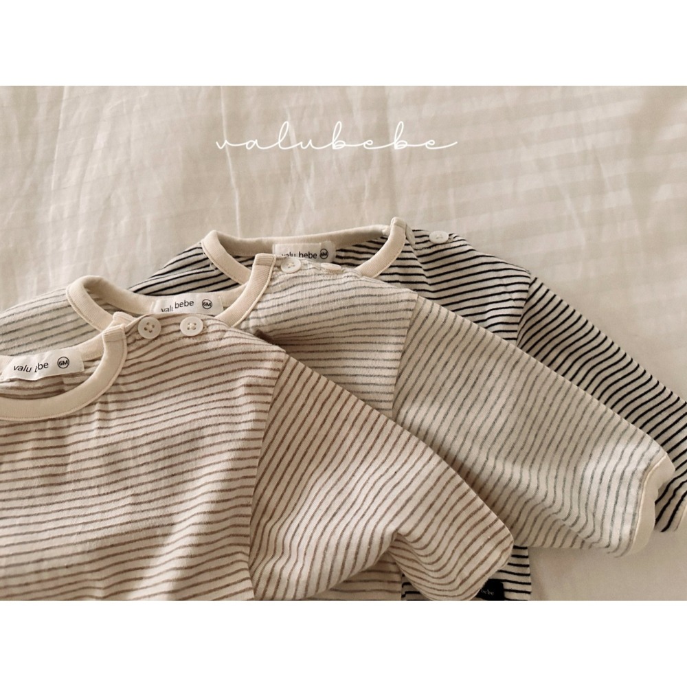 Valubebe 上衣 벨루베베 스트라이프단작버튼티26/ 단작버튼티셔츠-細節圖2