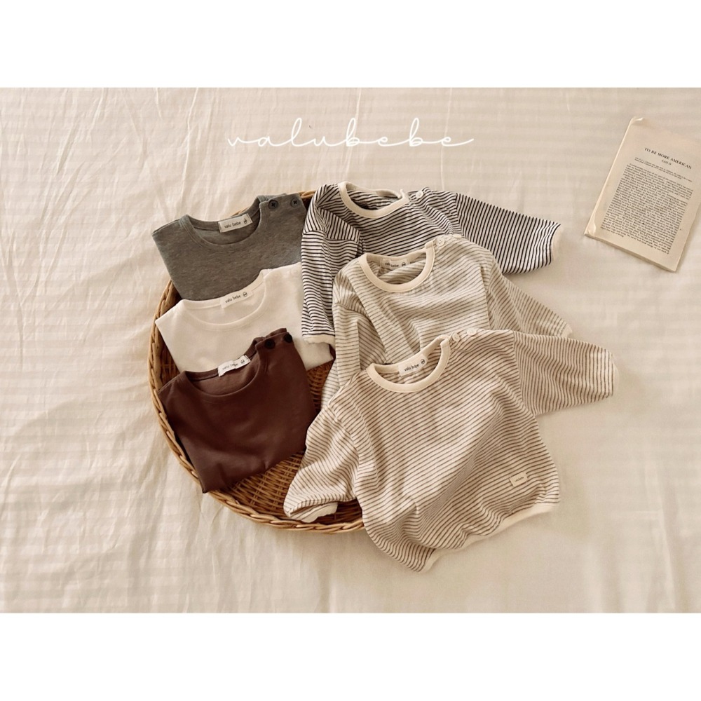 Valubebe 上衣 벨루베베 스트라이프단작버튼티26/ 단작버튼티셔츠-細節圖3