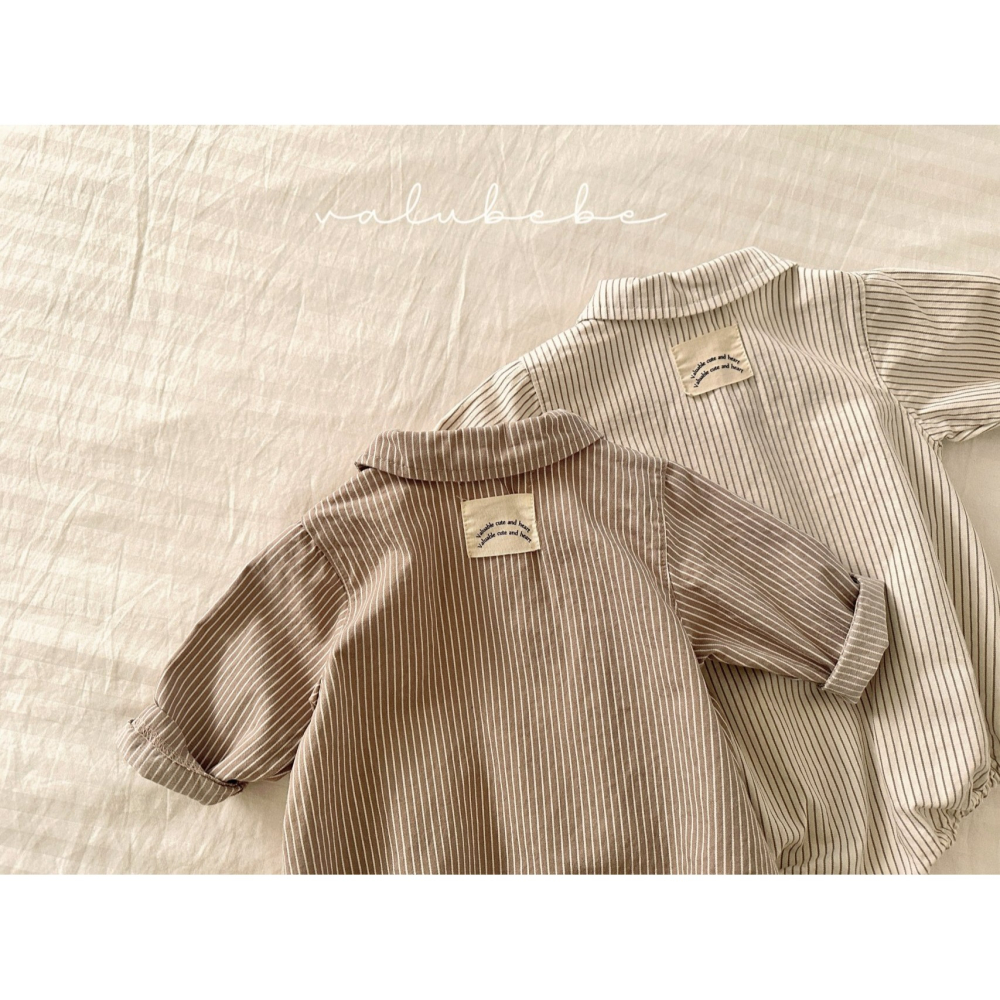 Valubebe 包屁衣 벨루베베 스트라이프셔츠슈트-細節圖5
