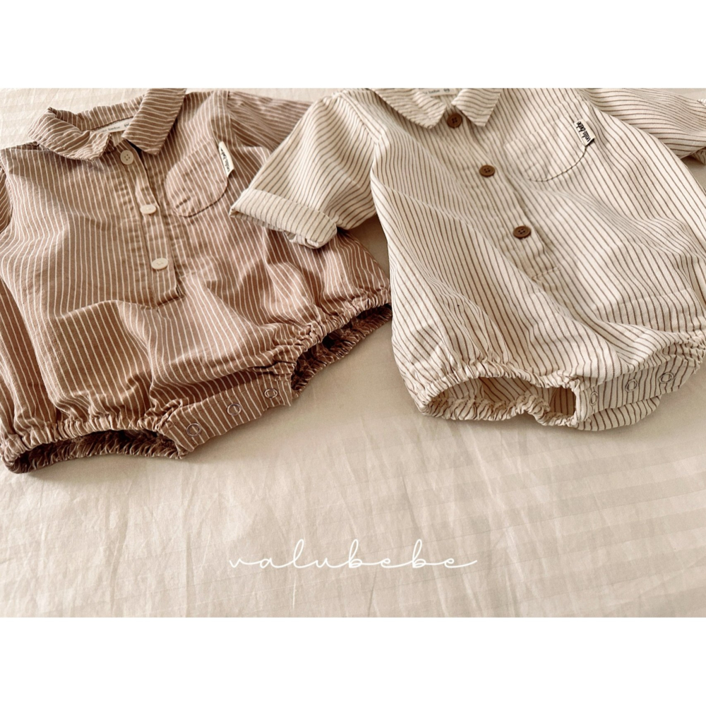Valubebe 包屁衣 벨루베베 스트라이프셔츠슈트-細節圖6