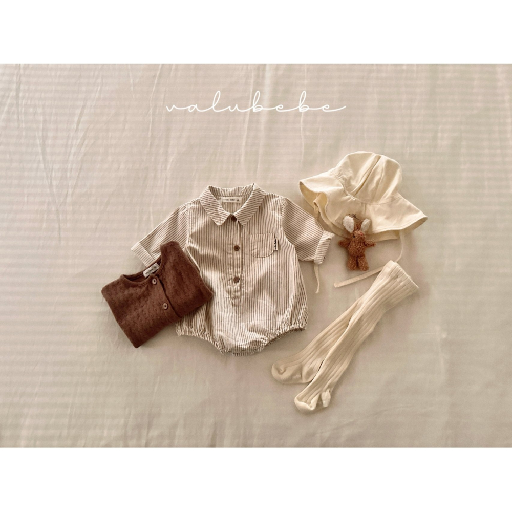 Valubebe 包屁衣 벨루베베 스트라이프셔츠슈트-細節圖7
