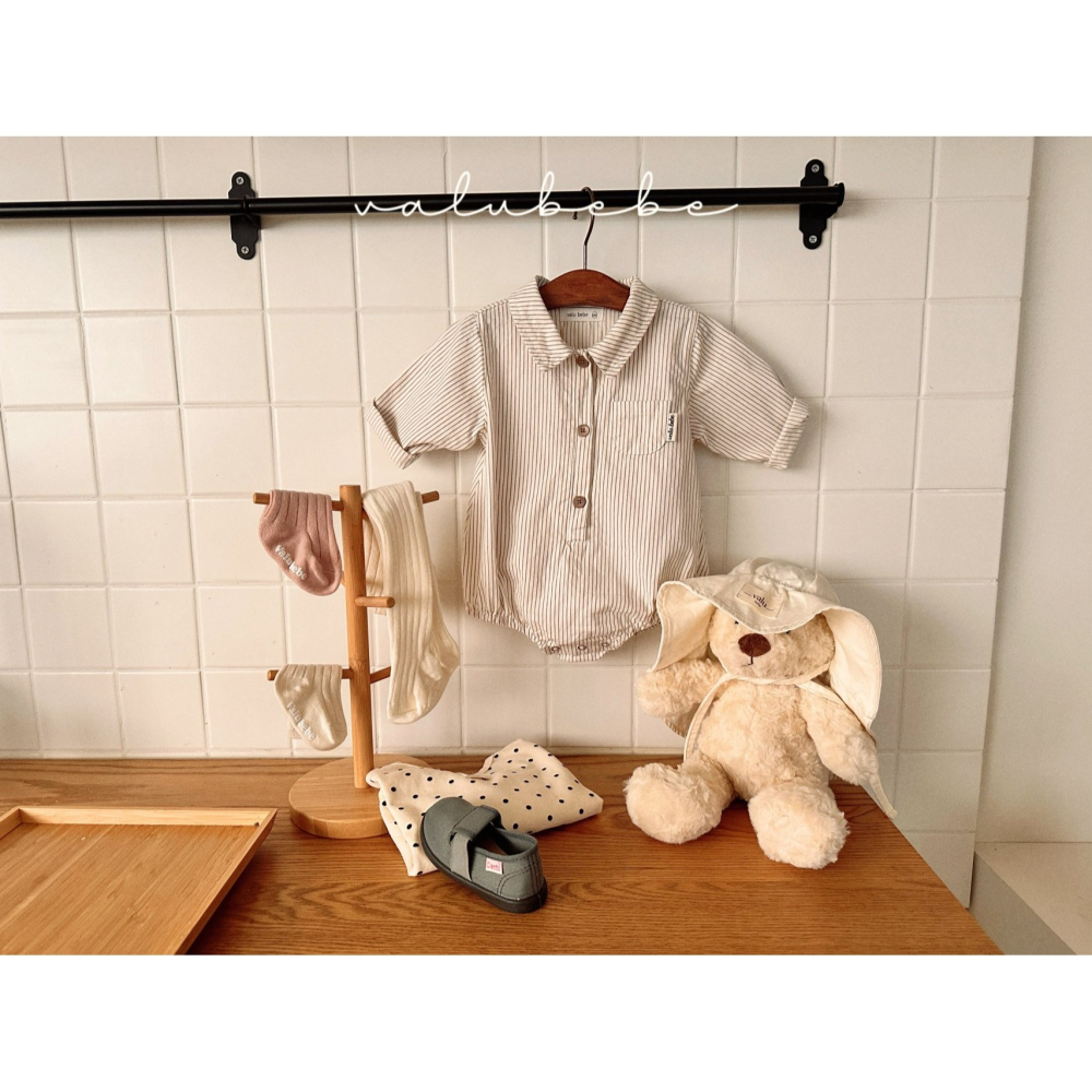 Valubebe 包屁衣 벨루베베 스트라이프셔츠슈트-細節圖9