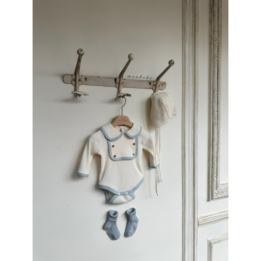 Monbebe 包屁衣 몽베베 보이빕와플슈트-細節圖3