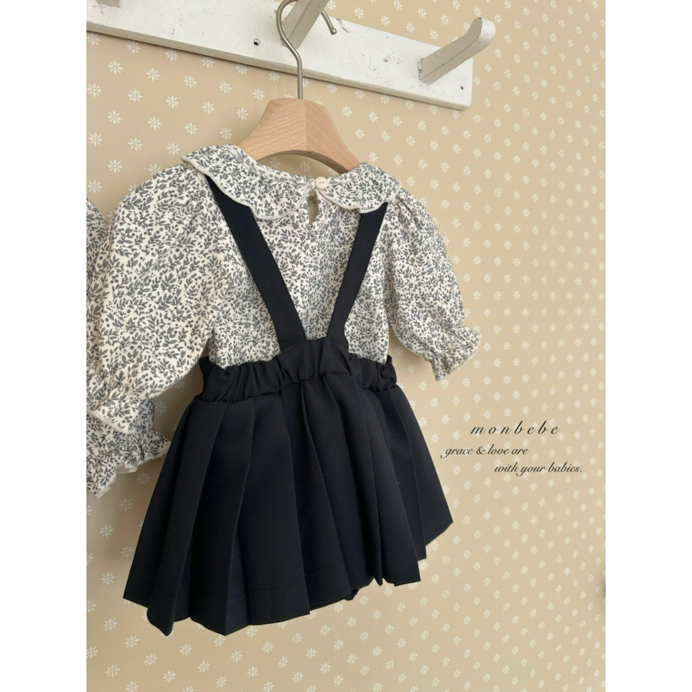 Monbebe 裙子 몽베베 엠마주름멜빵스커트-細節圖5