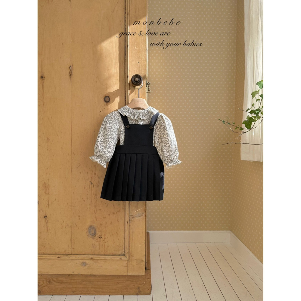 Monbebe 裙子 몽베베 엠마주름멜빵스커트-細節圖6