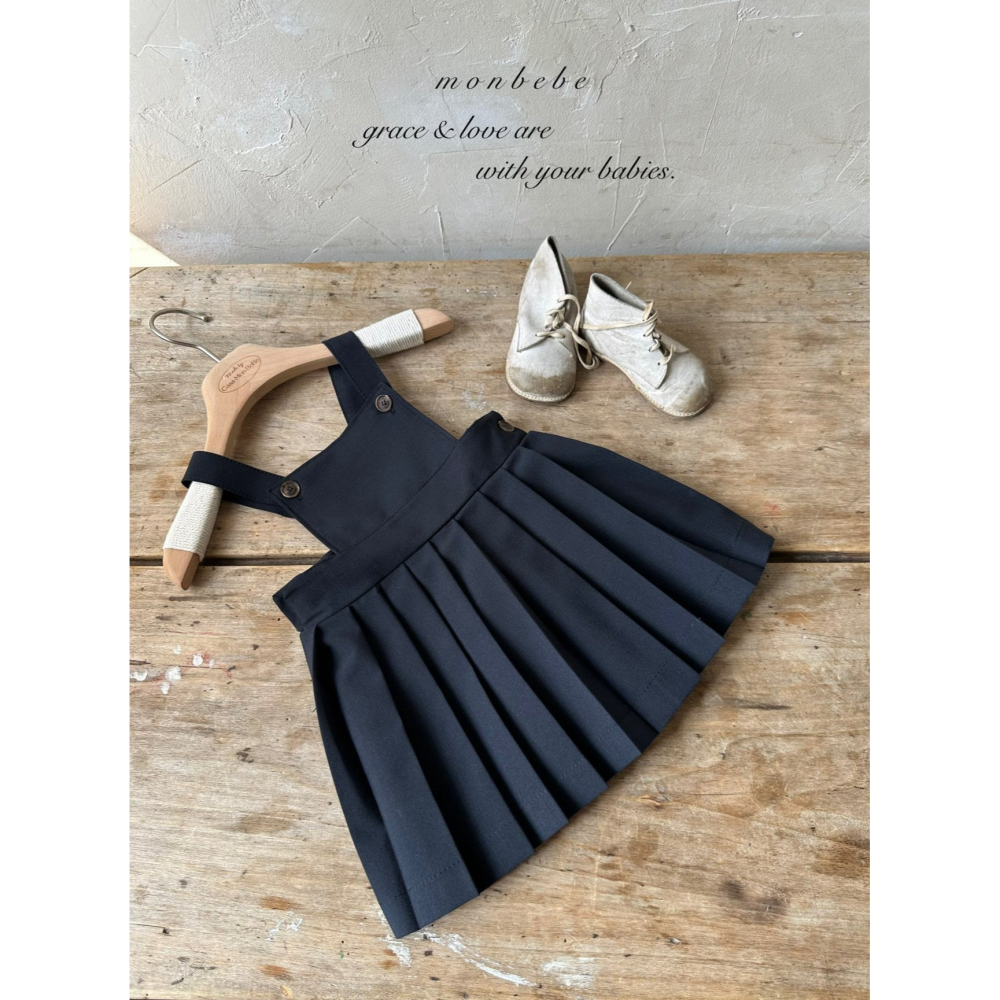 Monbebe 裙子 몽베베 엠마주름멜빵스커트-細節圖10
