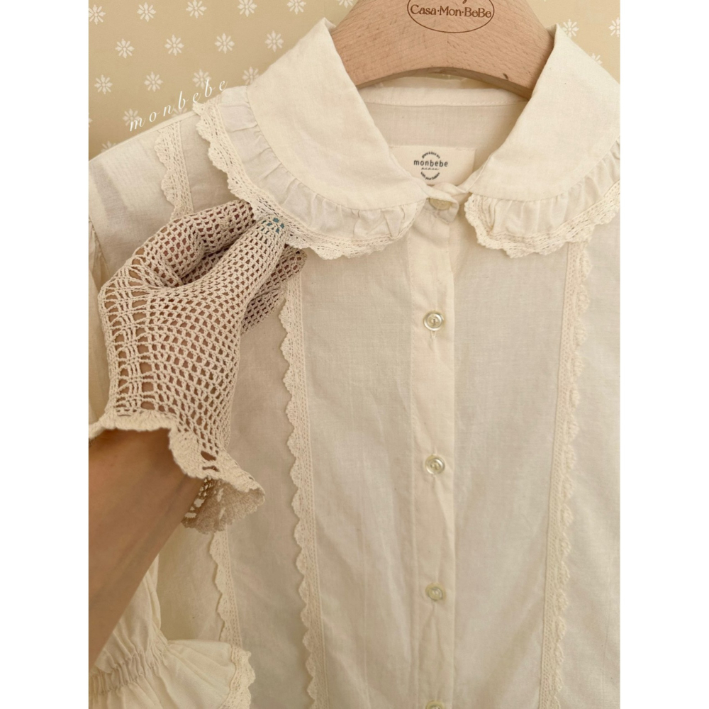 Monbebe 上衣 몽베베 페페레이스블라우스엄마-細節圖7