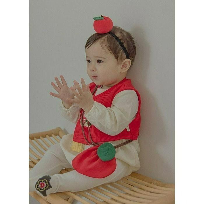 韓國製 新春寶寶 蘋果福袋 아기 사과복주머니-細節圖5