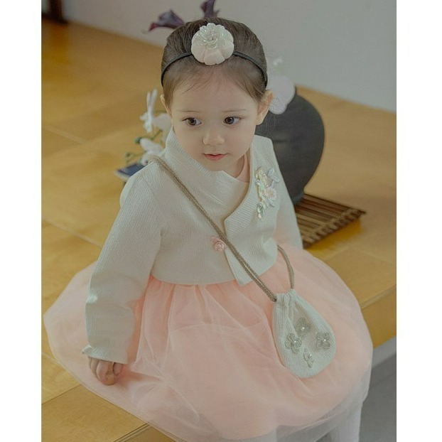 韓國製 新春寶寶 金花朵福袋 아기 금꽃복주머니-細節圖2