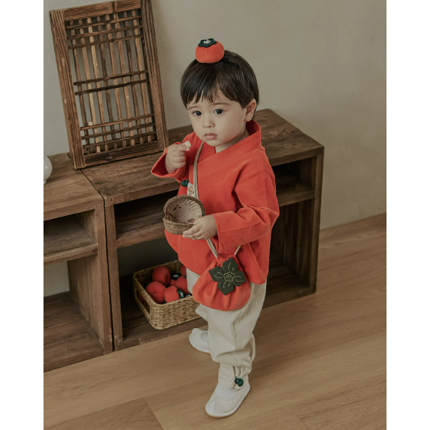 韓國製 新春寶寶 柿子福袋 아기 단감 복주머니-細節圖4