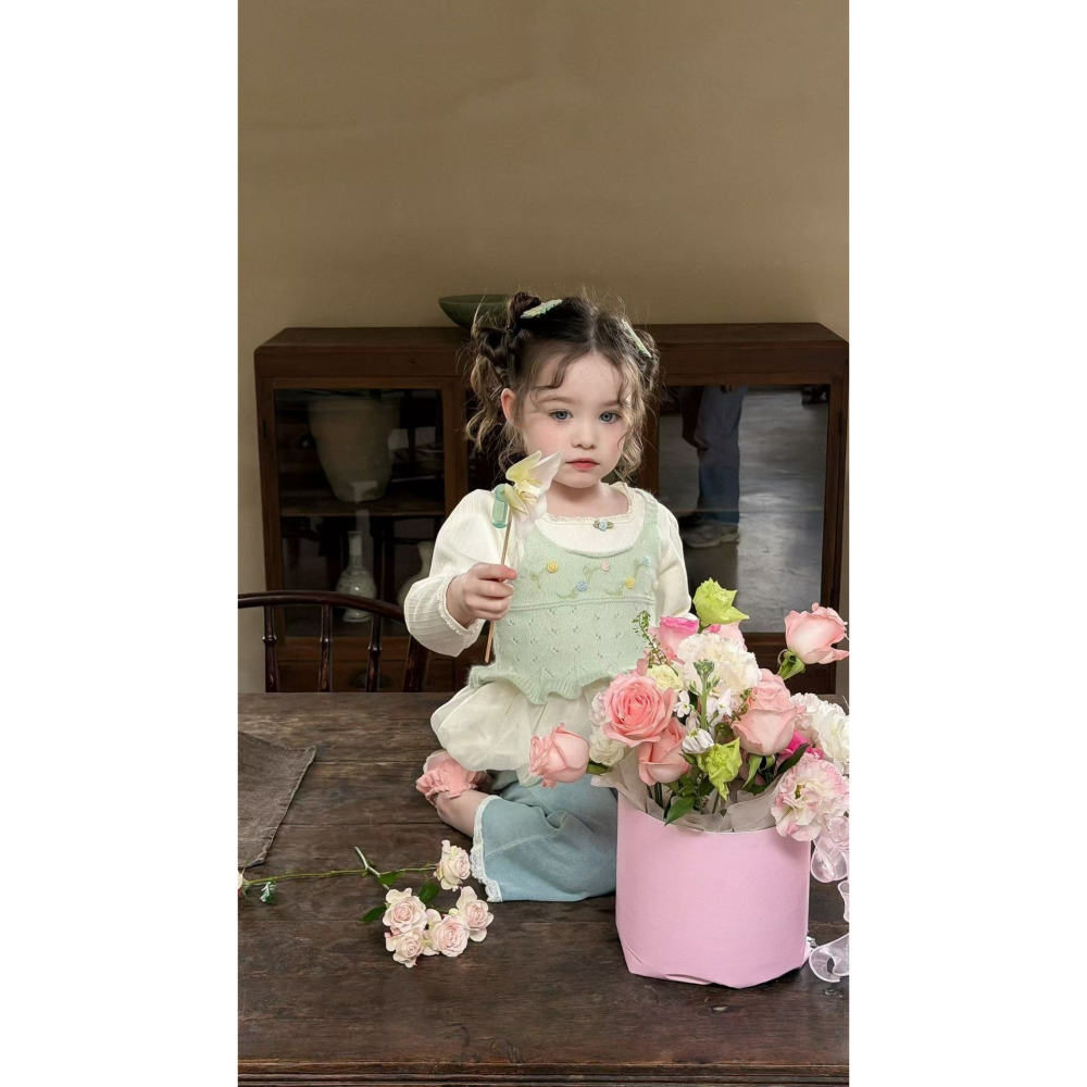 Aiai 背心 아이아이 봄)뽀송큐티니트베스트-細節圖5