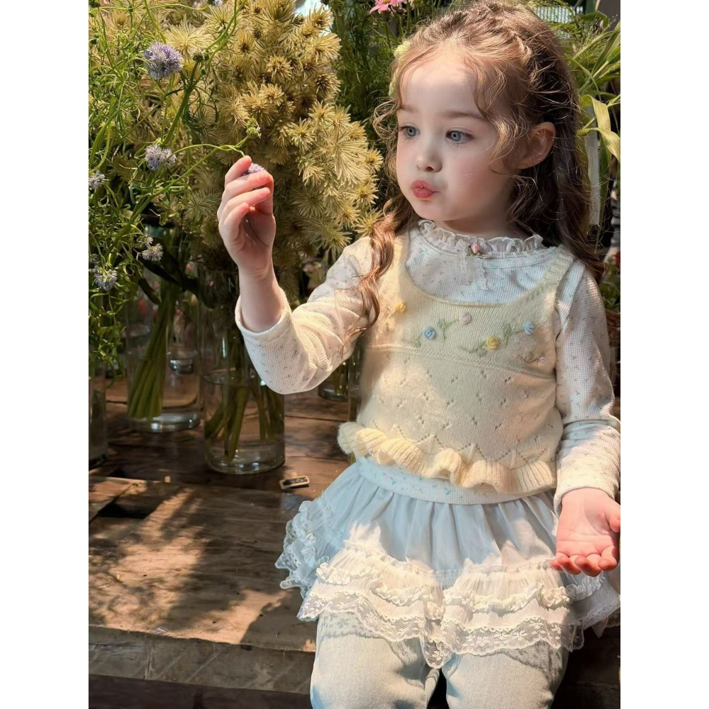 Aiai 背心 아이아이 봄)뽀송큐티니트베스트-細節圖8