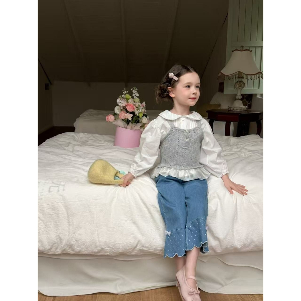 Aiai 褲子 아이아이 봄)소프트리본데님팬츠-細節圖4