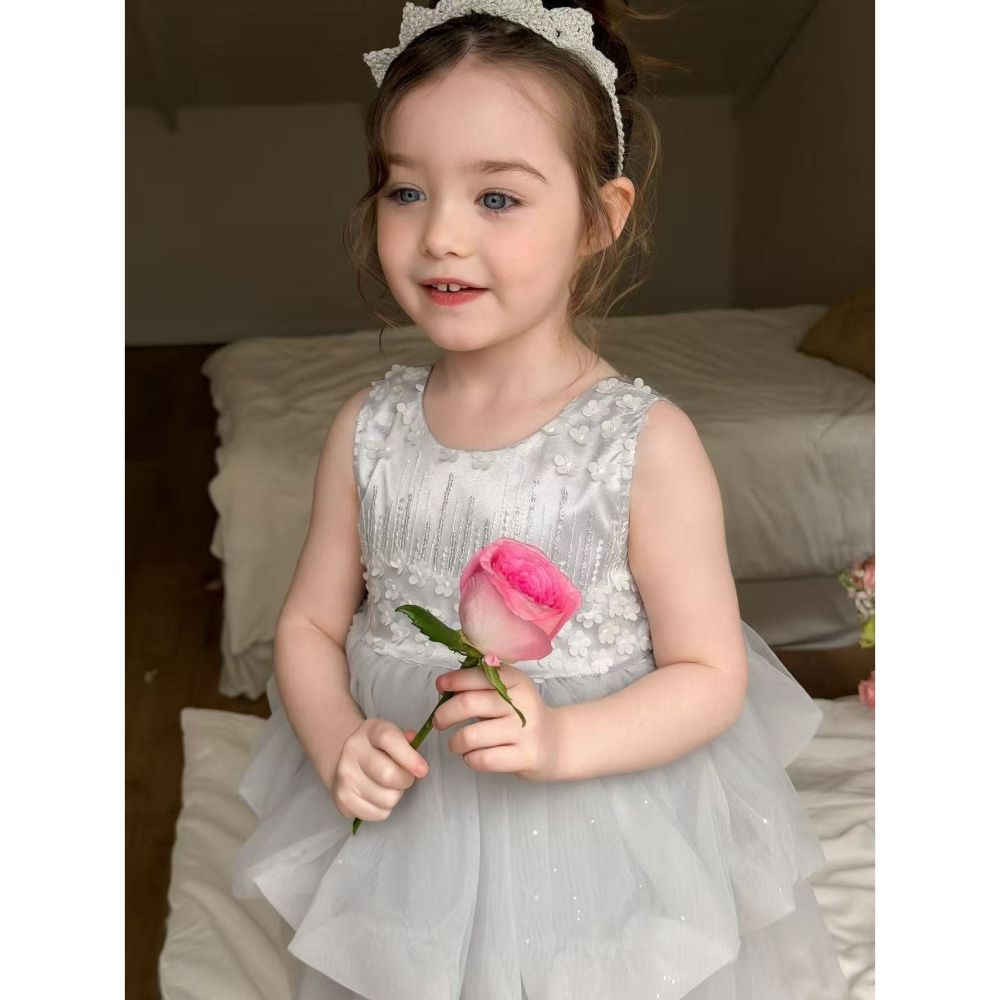 Aiai 洋裝 아이아이 봄)실버가든튤드레스-細節圖3