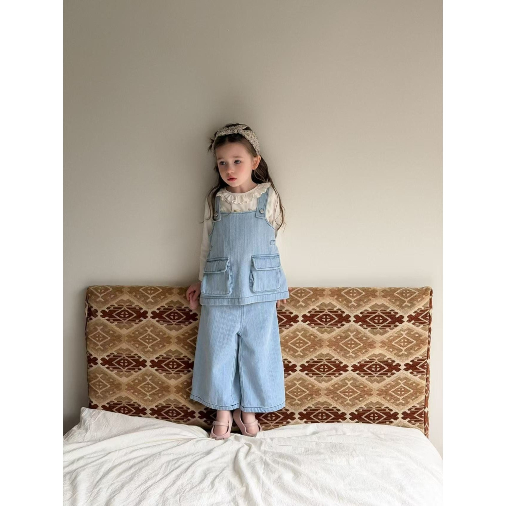 Aiai 上下套裝 아이아이 봄)에밀리포켓데님상하세트-細節圖2