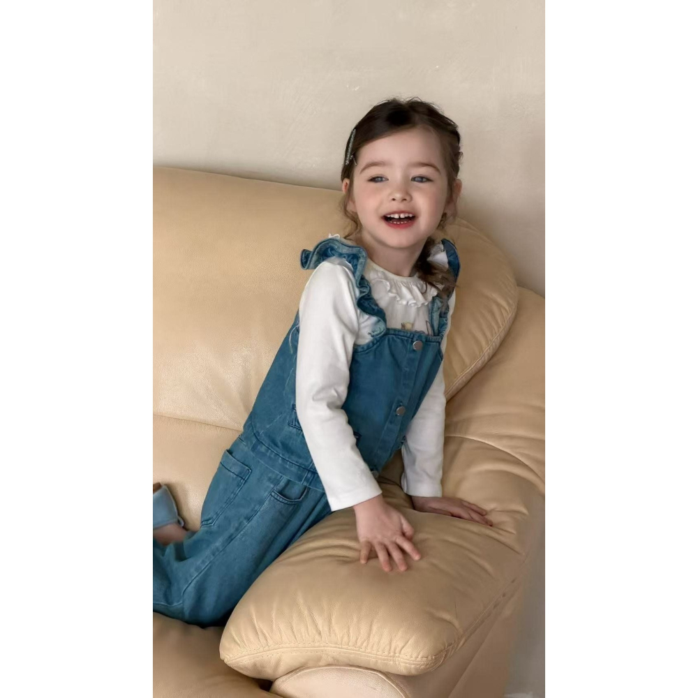 Aiai 上下 套裝 아이아이 봄)와이드프릴데님상하세트-細節圖5