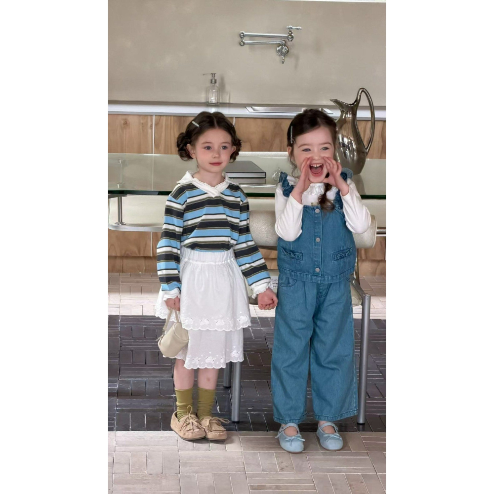 Aiai 上下 套裝 아이아이 봄)와이드프릴데님상하세트-細節圖7