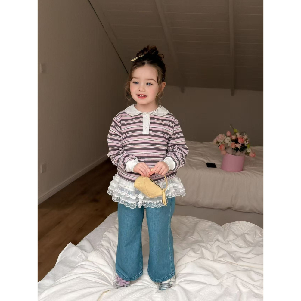 Aiai 上衣 아이아이 봄)체리라인카라티셔츠-細節圖2