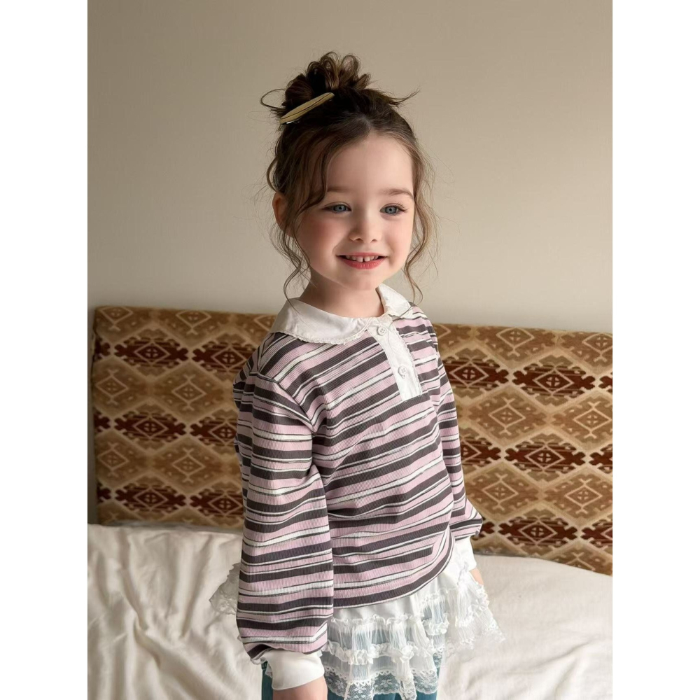 Aiai 上衣 아이아이 봄)체리라인카라티셔츠-細節圖4