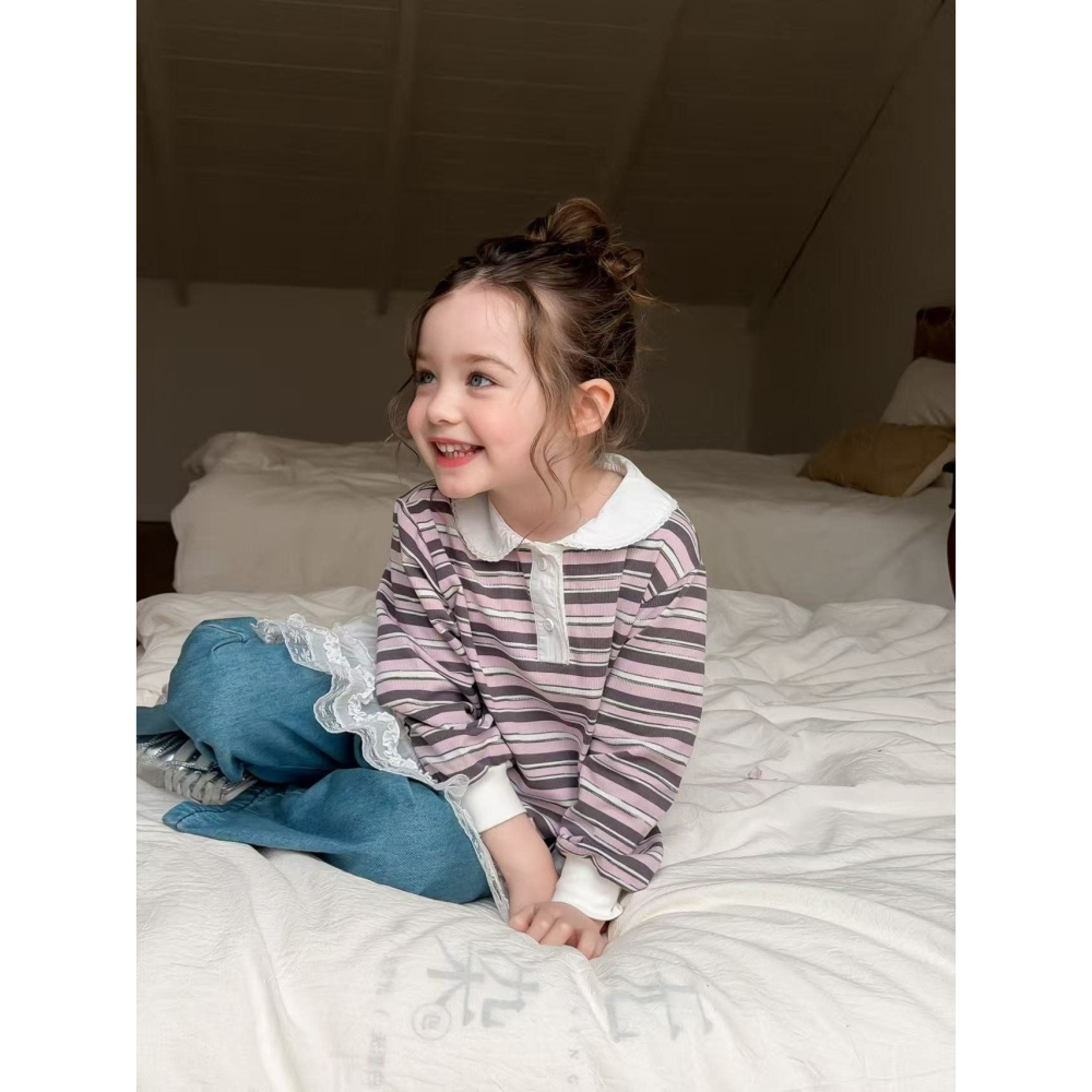 Aiai 上衣 아이아이 봄)체리라인카라티셔츠-細節圖5