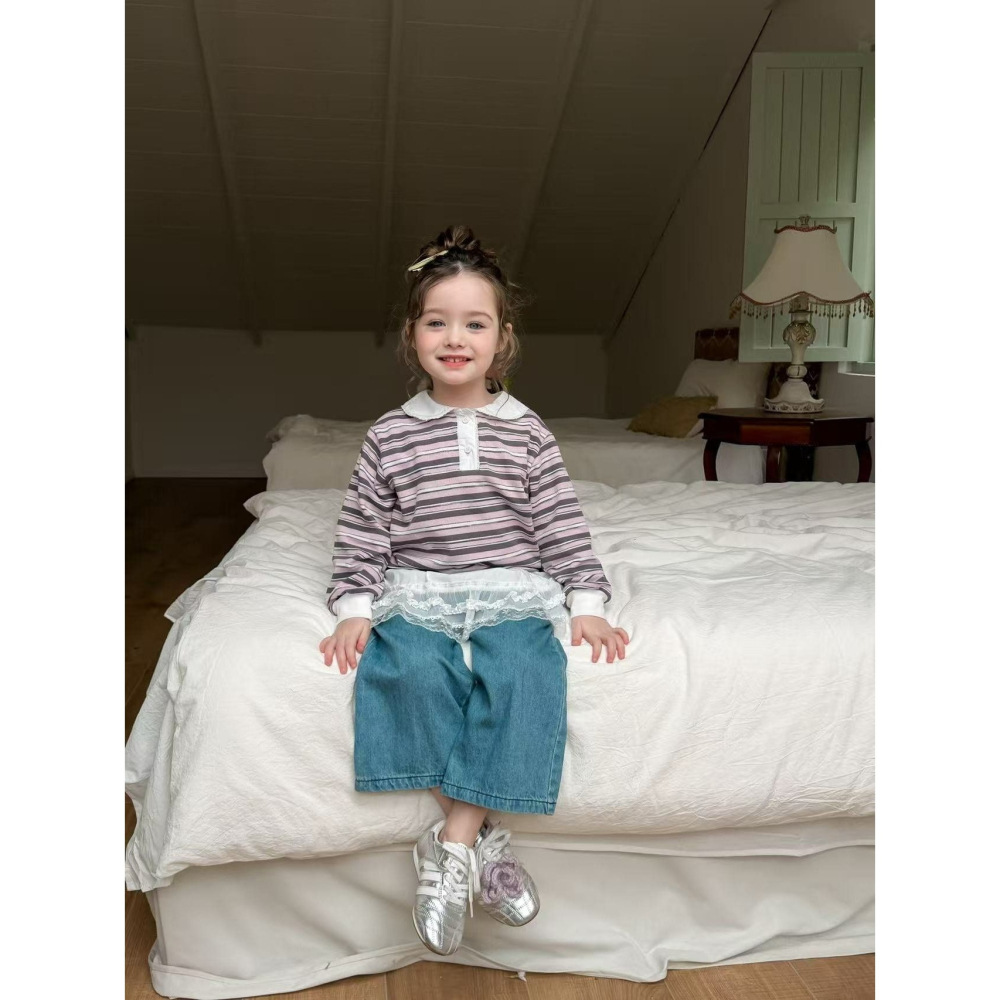 Aiai 上衣 아이아이 봄)체리라인카라티셔츠-細節圖6