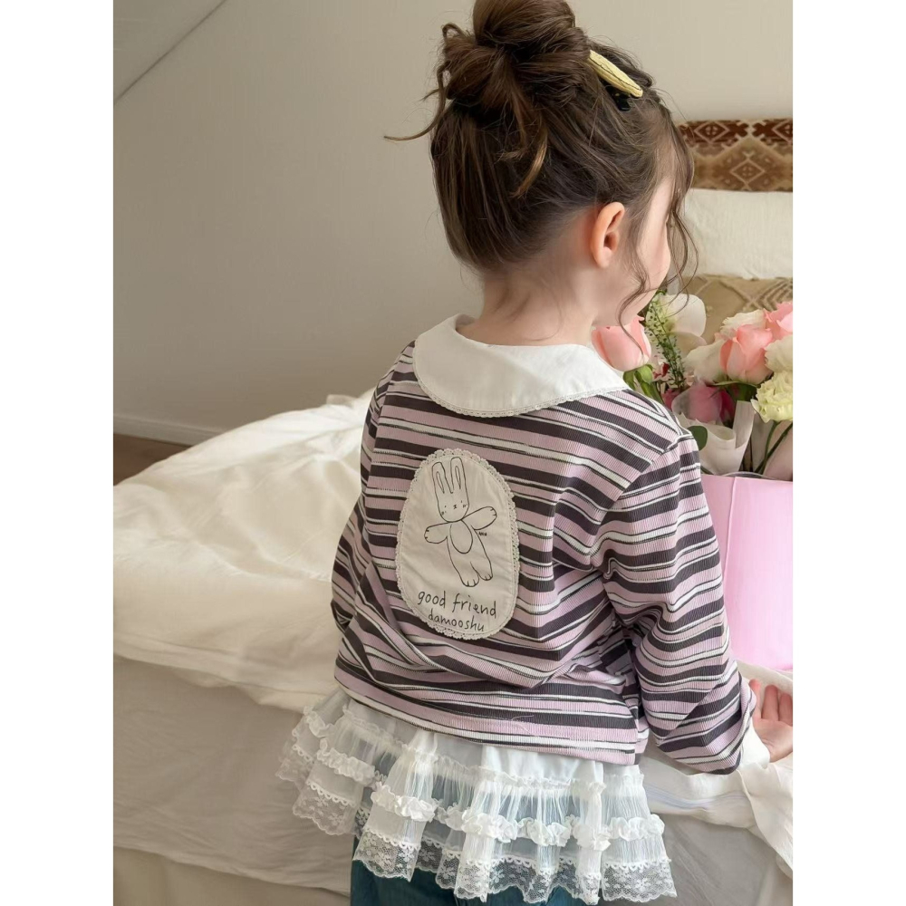 Aiai 上衣 아이아이 봄)체리라인카라티셔츠-細節圖7