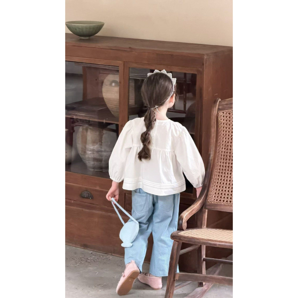 Aiai 上衣 아이아이 봄)화이트버블블라우스-細節圖5