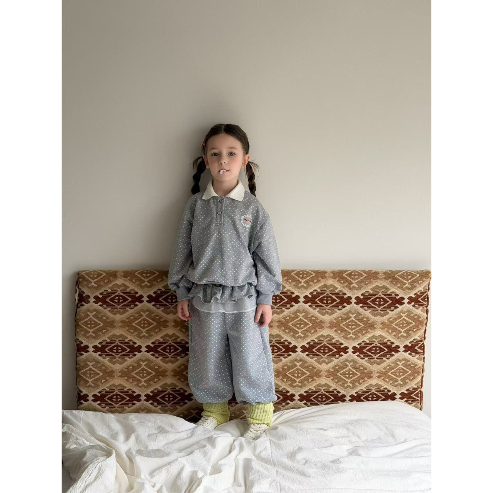 Aiai 上下 套裝 아이아이 봄)그레이슈도트상하세트-細節圖2