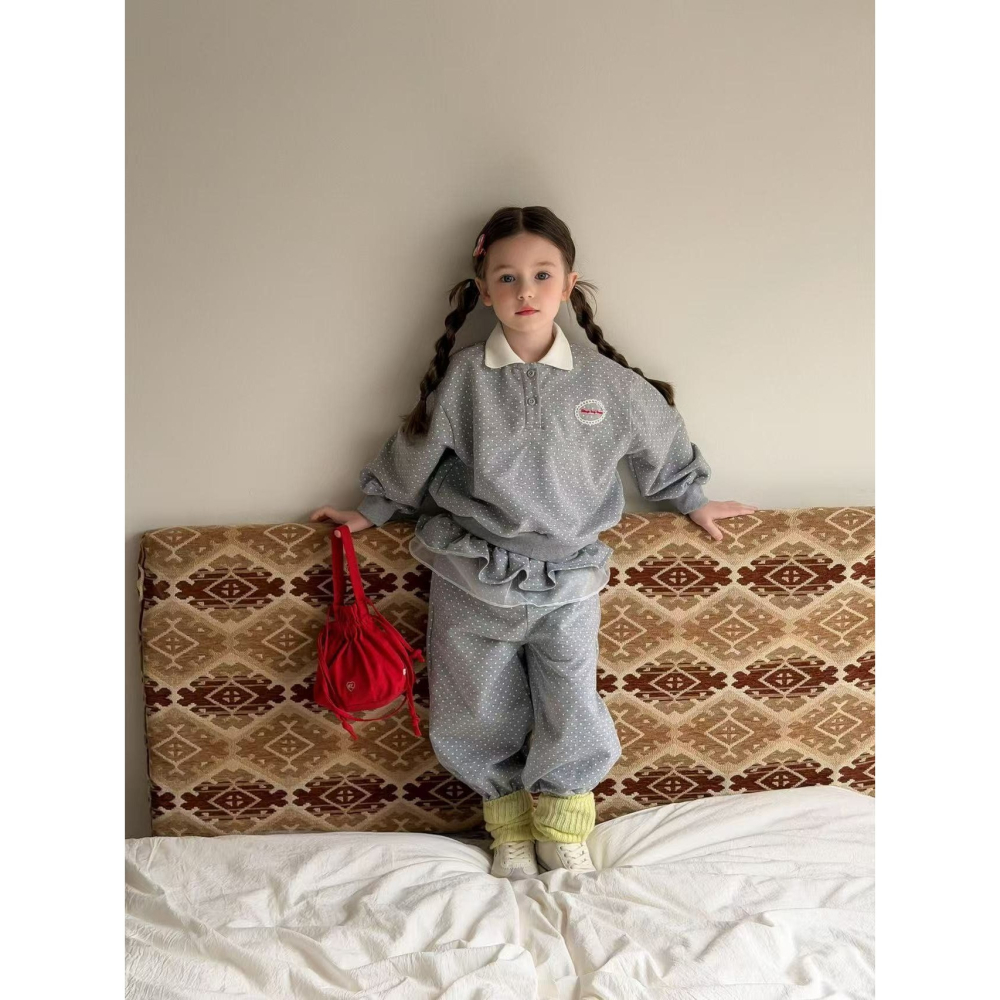 Aiai 上下 套裝 아이아이 봄)그레이슈도트상하세트-細節圖5