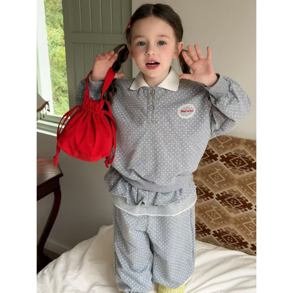 Aiai 上下 套裝 아이아이 봄)그레이슈도트상하세트-細節圖6