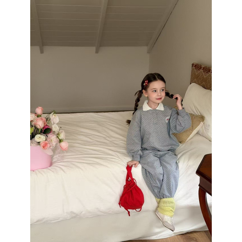 Aiai 上下 套裝 아이아이 봄)그레이슈도트상하세트-細節圖7