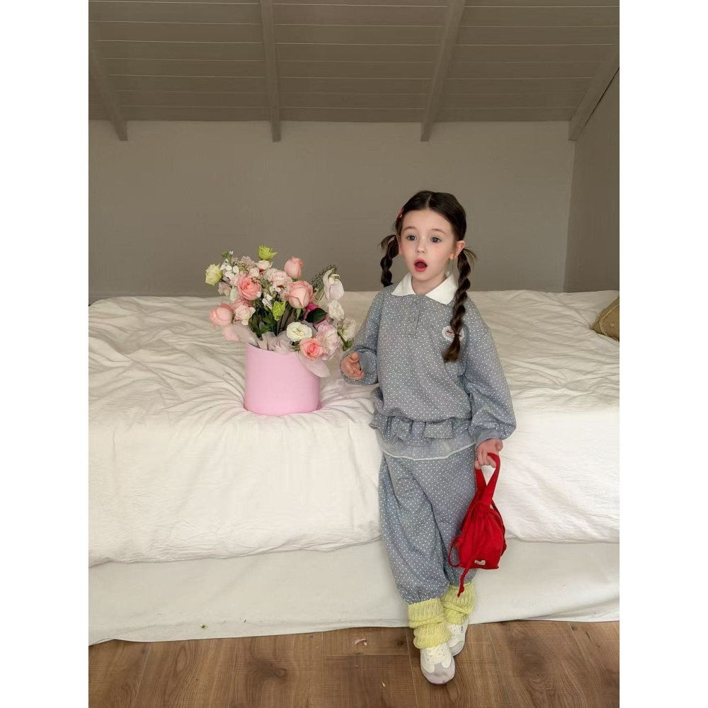 Aiai 上下 套裝 아이아이 봄)그레이슈도트상하세트-細節圖8