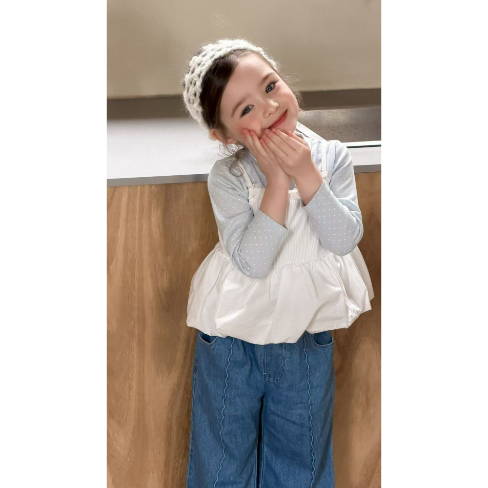 Aiai 上衣 背心 套裝 아이아이 봄)라일락도트이너탑세트-細節圖2