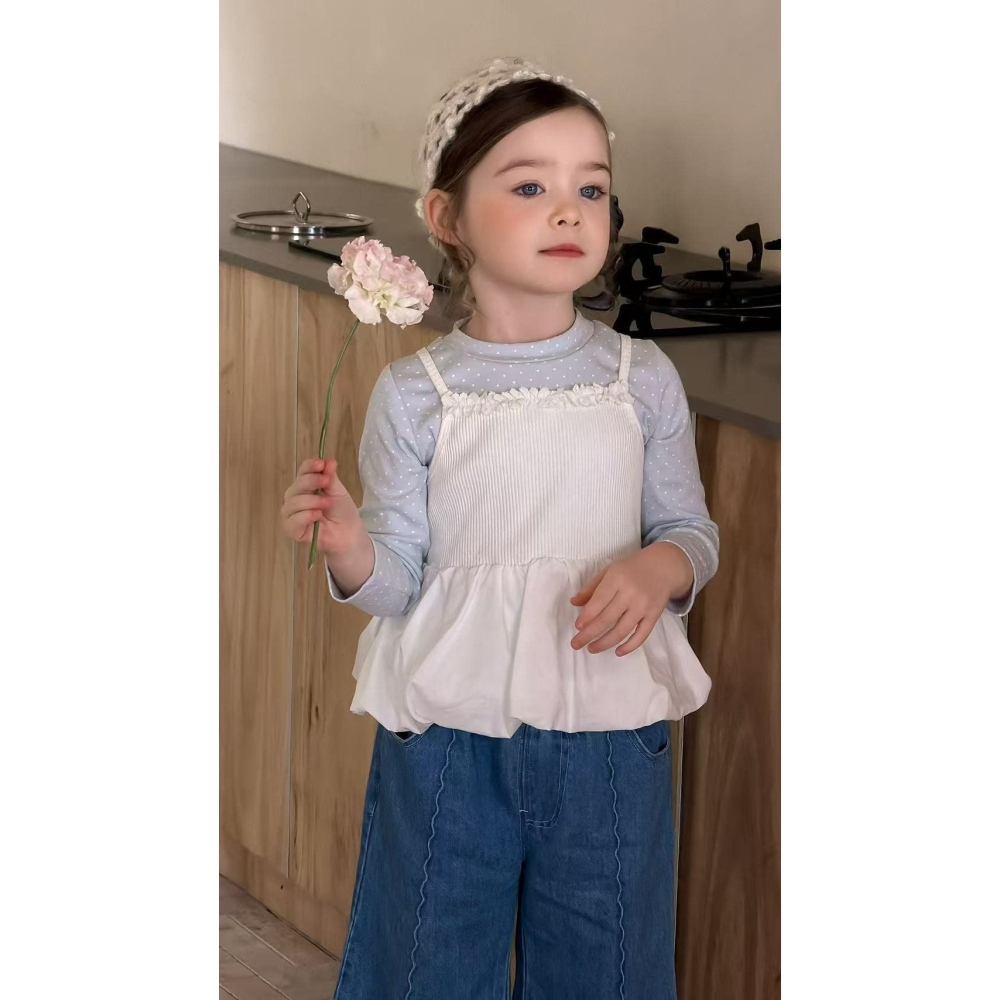 Aiai 上衣 背心 套裝 아이아이 봄)라일락도트이너탑세트-細節圖3