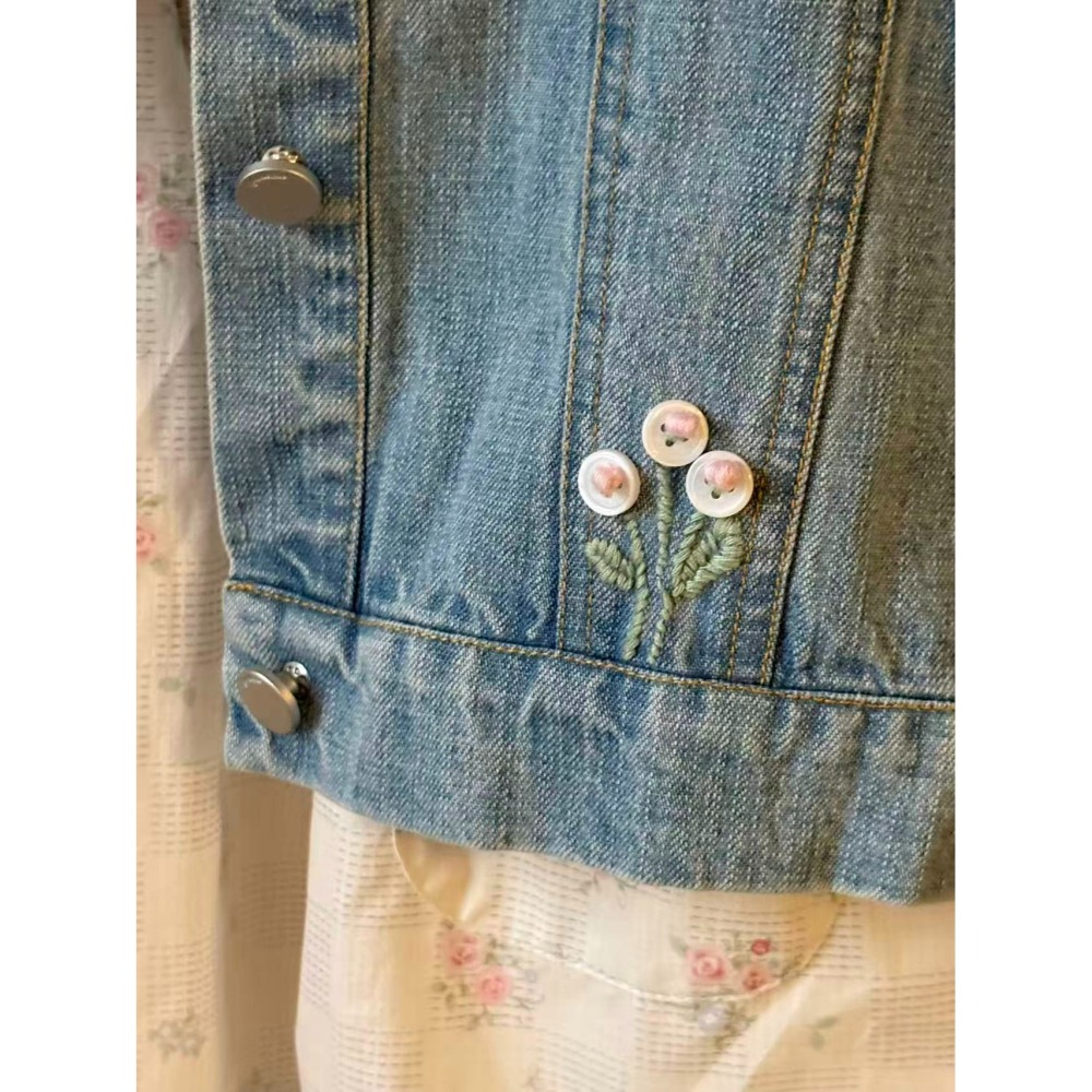 Aiai 外套 아이아이 봄)리틀블루데님자켓-細節圖11