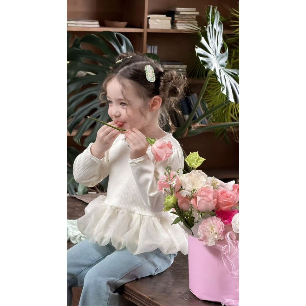 Aiai 上衣 아이아이 봄)베이비샤방로즈티-細節圖3