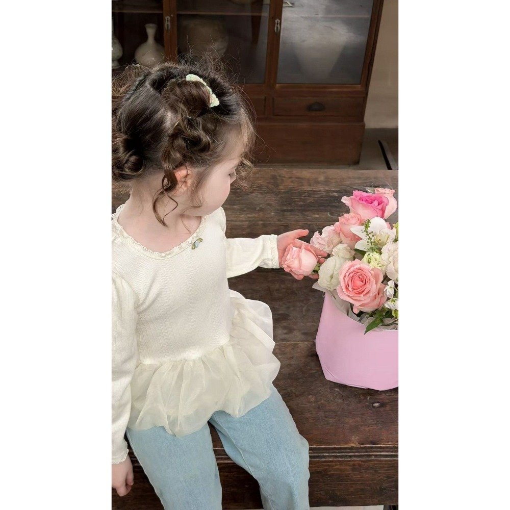 Aiai 上衣 아이아이 봄)베이비샤방로즈티-細節圖5