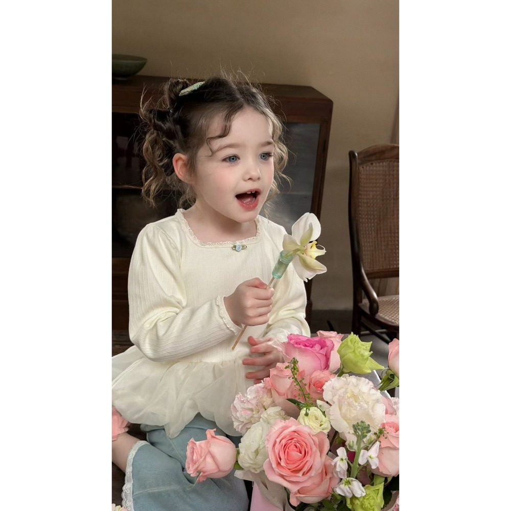 Aiai 上衣 아이아이 봄)베이비샤방로즈티-細節圖6