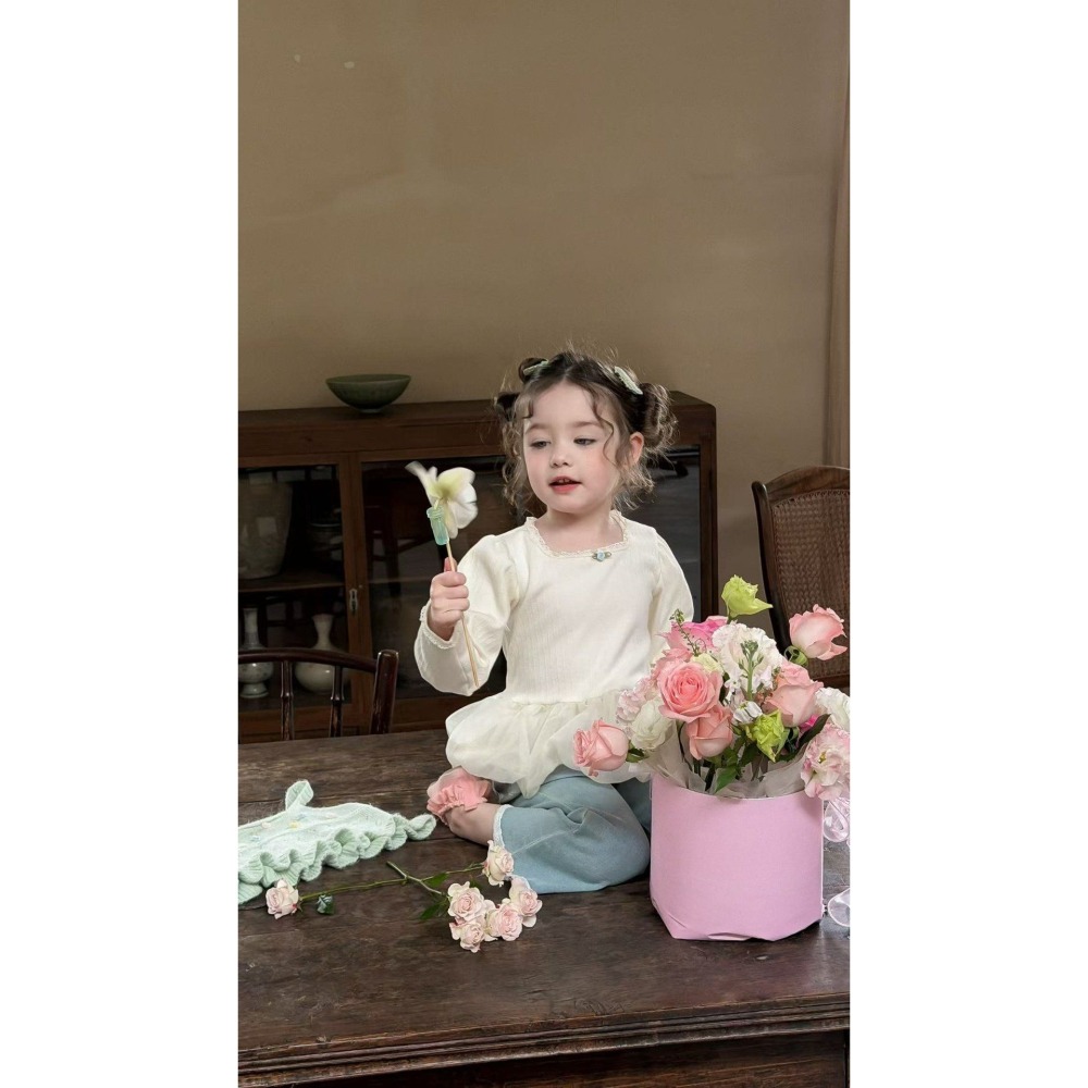 Aiai 上衣 아이아이 봄)베이비샤방로즈티-細節圖7